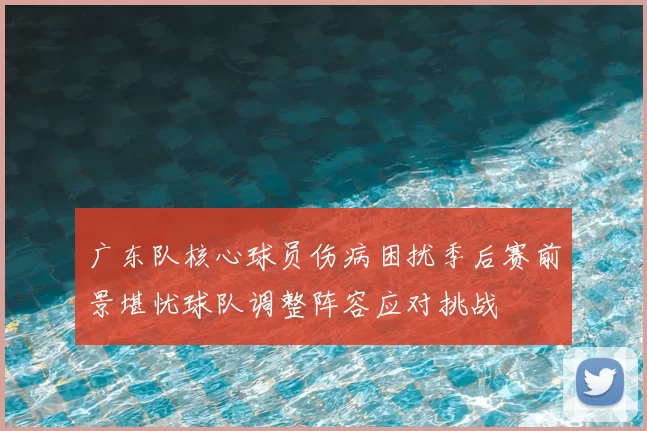 广东队核心球员伤病困扰季后赛前景堪忧球队调整阵容应对挑战